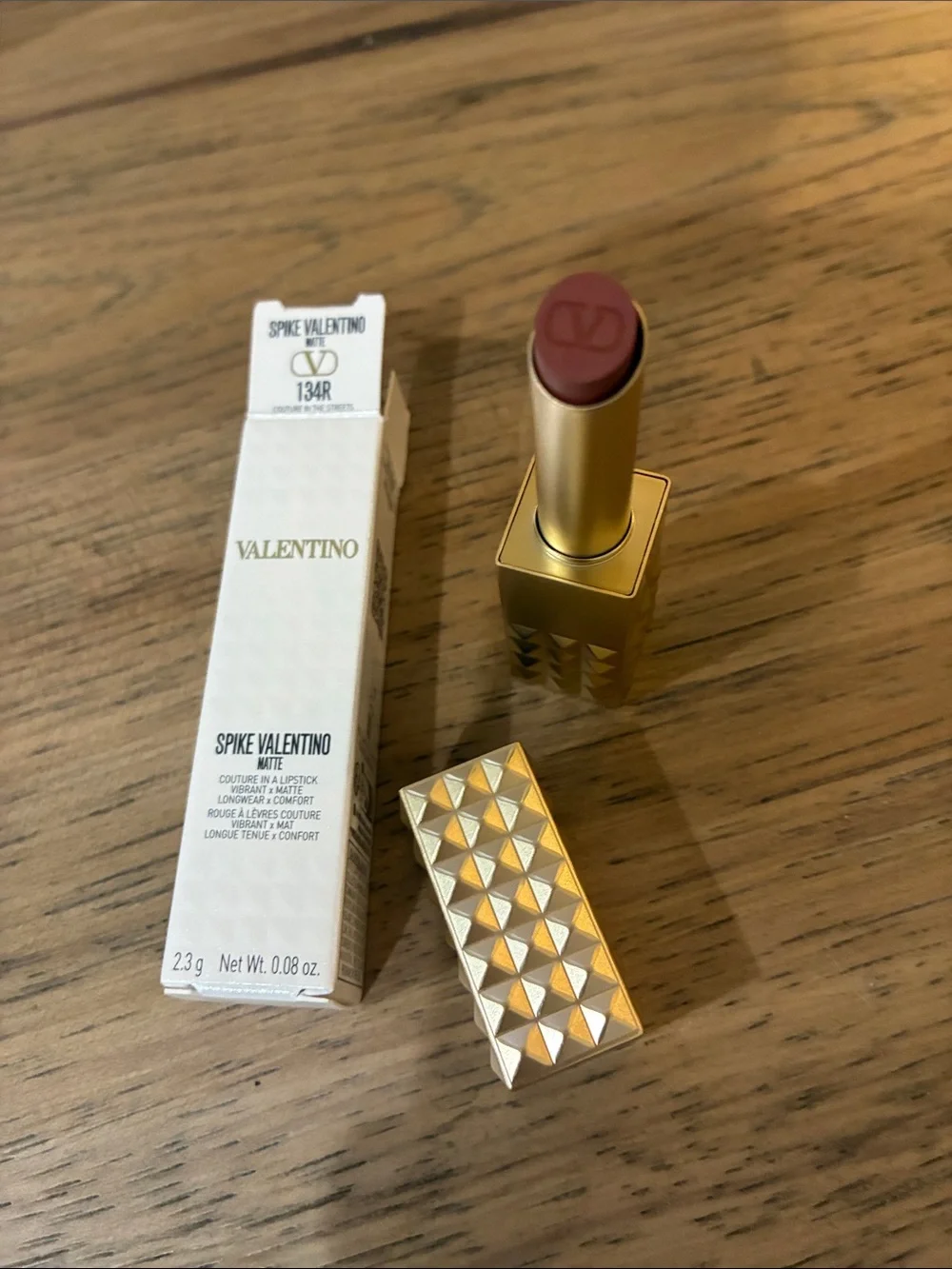 Valentino Spike Matte Lipstick — Warm Rose